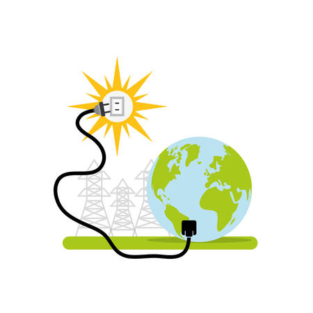 Green energy ecology icon vector illustration graphic designのイラスト素材