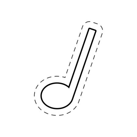 quaver music note cut line vectorのイラスト素材