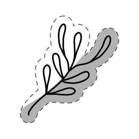branch tree plant monochrome vector illustrationのイラスト素材