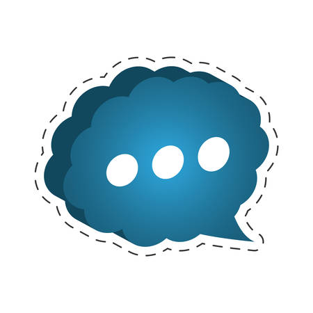 cloud speech bubble dialog cut line vector illustrationのイラスト素材