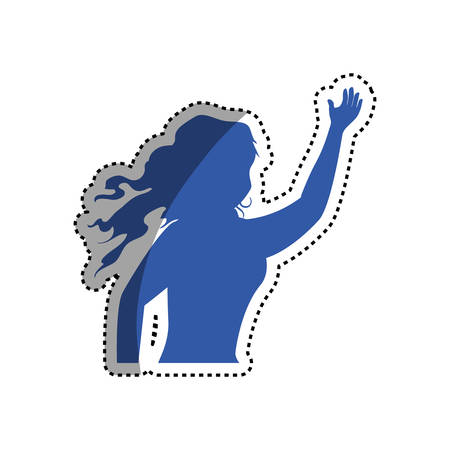 Woman black silhouette icon vector illustration graphic designのイラスト素材