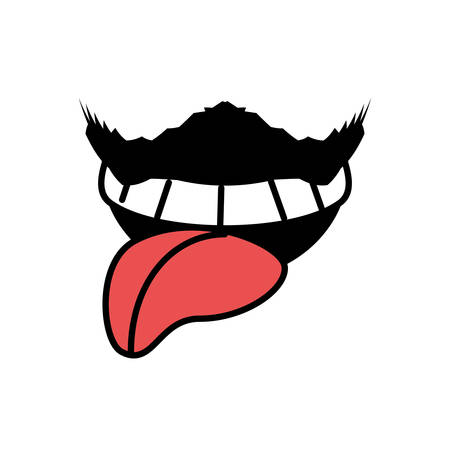 first april fools mouth tongue line vector illustration eps 10のイラスト素材