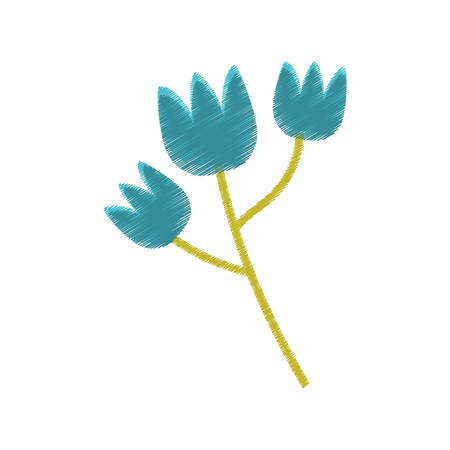 blue tulip flower spring sketch vector illustration eps 10のイラスト素材