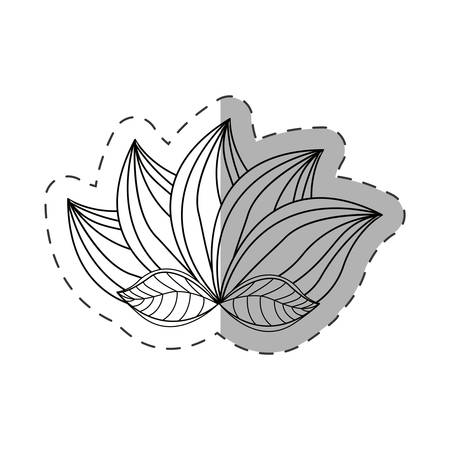 lotus flower decoration monochrome vector illustration eps 10のイラスト素材