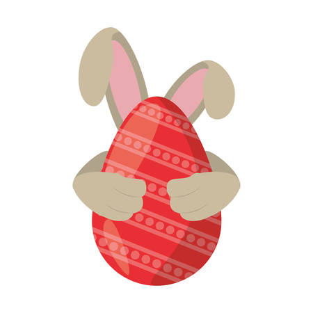 easter egg ear rabbit decoration vector illustrationのイラスト素材
