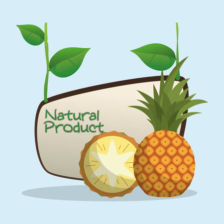pineapple natural product label vector illustration eps 10のイラスト素材