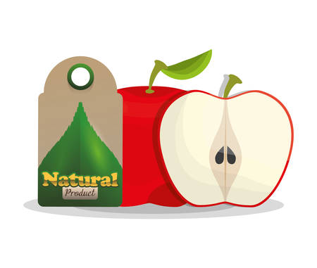 apple natural product tag market vector illustration eps 10のイラスト素材