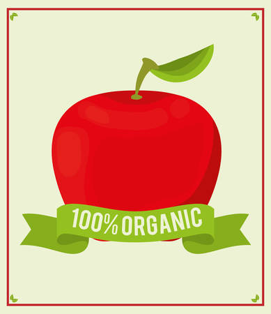 apple food 100 organic nutrition vector illustration eps 10のイラスト素材