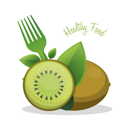 kiwi healthy food ingredient vector illustration eps 10のイラスト素材