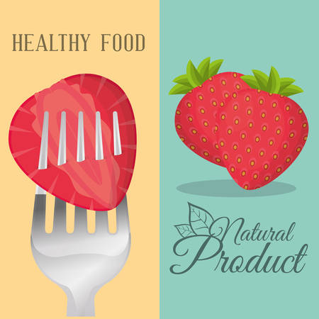 strawberry healthy food natural product vector illustration eps 10のイラスト素材