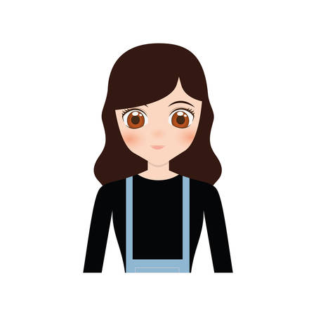cute anime girl character vector illustration eps 10のイラスト素材