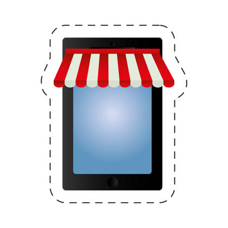 smartphone shopping online store vector illustration eps 10のイラスト素材