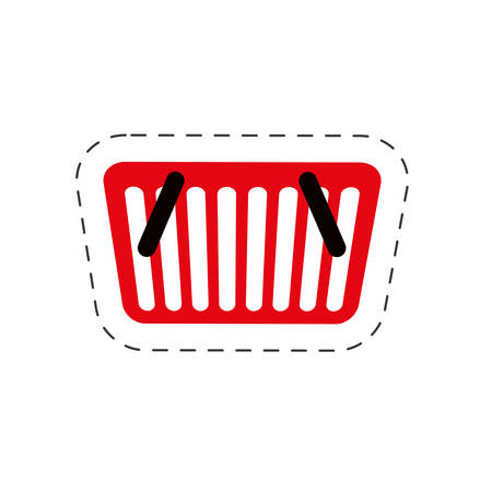 basket shopping online symbol cut line vector illustration eps 10のイラスト素材