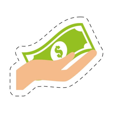 hand holding money dollar shopping vector illustration eps 10のイラスト素材