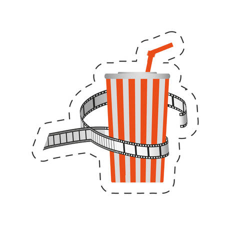 cinema movie soda straw image vector illustration eps 10のイラスト素材