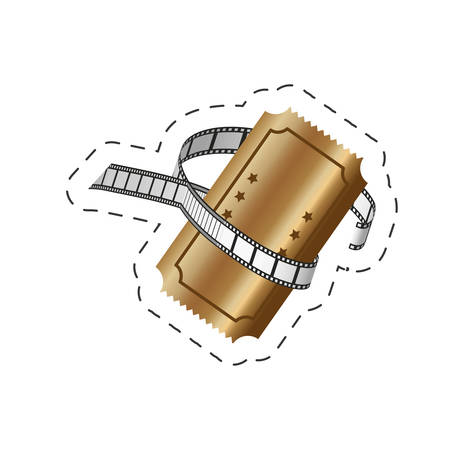 golden ticket strip film cinema movie image vector illustration eps 10のイラスト素材