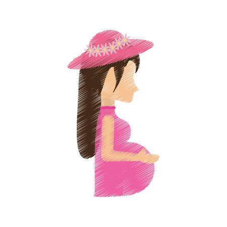 woman pregnant waiting expectant vector illustration eps 10のイラスト素材