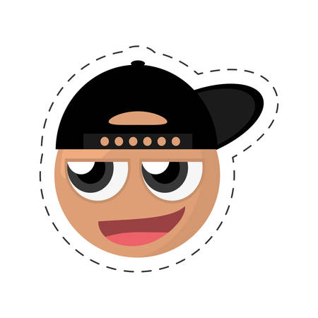 emoticon sly comic vector illustration eps 10のイラスト素材