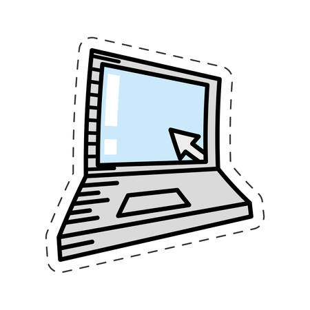 cartoon laptop technology device image vector illustration eps 10のイラスト素材