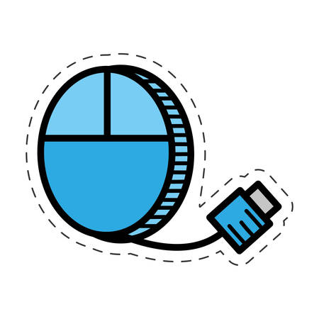 cartoon mouse cable usb computer ector illustration eps 10のイラスト素材