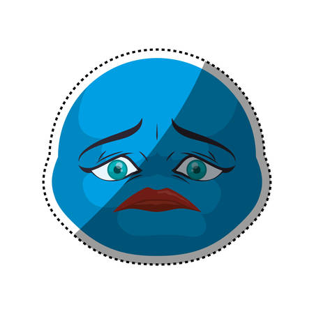Concerned cartoon face icon vector illustration graphic designのイラスト素材