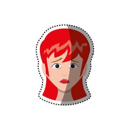 Concerned cartoon face icon vector illustration graphic designのイラスト素材