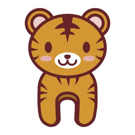 tiger icon over white background. vector illustrationのイラスト素材