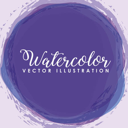 purple circle shape in watercolor. colorful design. vector illustrationのイラスト素材