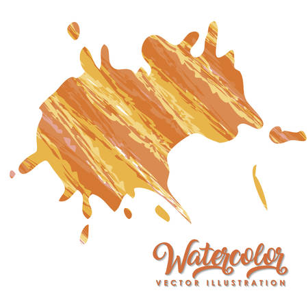 orange watercolor shapes. colorful design. vector illustrationのイラスト素材