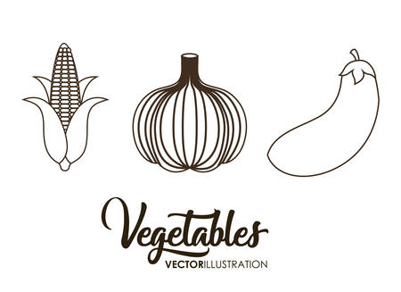 healthy vegetables icons over white background. vector illustrationのイラスト素材