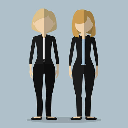couple of businesswomen cartoon icon. colorful design. vector illustrationのイラスト素材