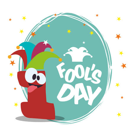 april fools day one number funny vector illustration eps 10のイラスト素材
