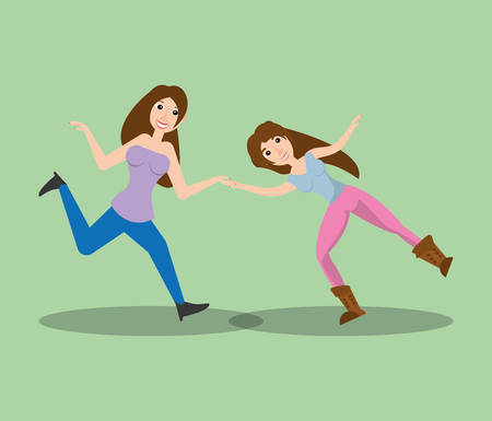 happy women dancing style vector illustration eps 10のイラスト素材
