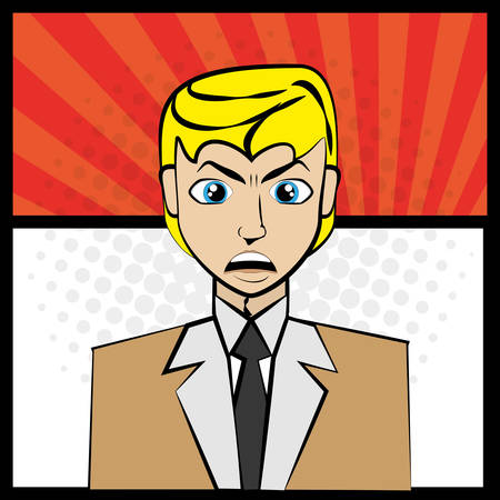 comic man angry pop art vector illustration eps 10のイラスト素材