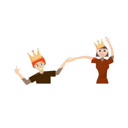 cartoon couple dancing cheerful vector illustration eps 10のイラスト素材
