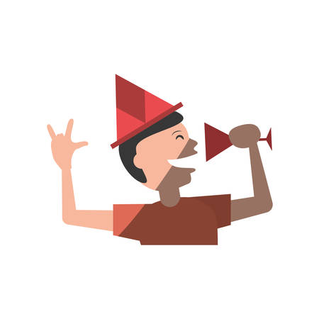 fun guy celebration happy vector illustration eps 10のイラスト素材