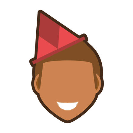 Guy wearing party hat illustration.のイラスト素材
