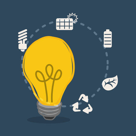 Bulb light clean ecology sustainable vector illustrationのイラスト素材