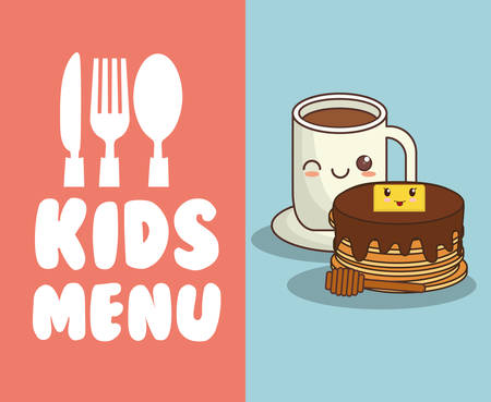 Kids menu restaurant breakfast nutrition vector illustrationのイラスト素材