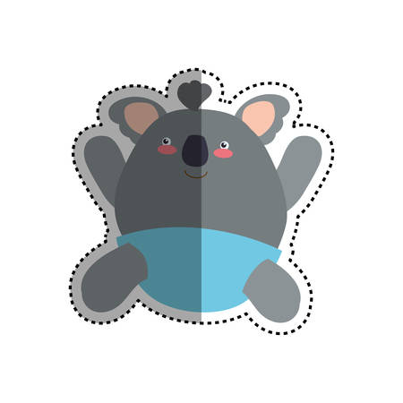 baby koala stuffed animal vector icon illustrationのイラスト素材