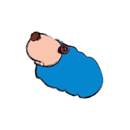 baby newborn child blushed faceless vector icon illustrationのイラスト素材