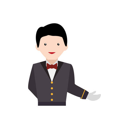 waiter service catering clipart vector icon illustrationのイラスト素材