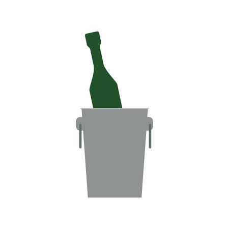glass and bottle champagne vector icon illustrationのイラスト素材
