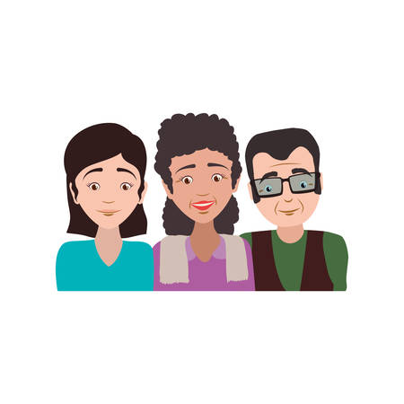 elder parents and daughter vector icon illustrationのイラスト素材