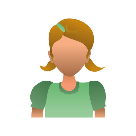 kid child girl avatar faceless vector icon illustrationのイラスト素材