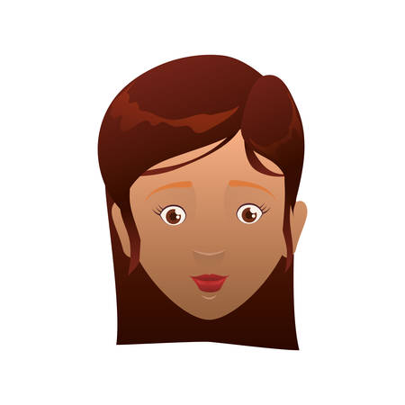 female woman adult young head vector icon illustrationのイラスト素材