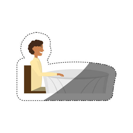 cartoon man alone sitting shadow vector illustration eps 10のイラスト素材