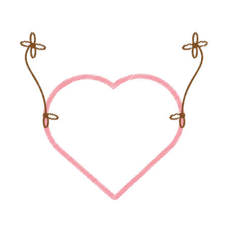 drawing love heart hanging decorative vector illustration eps 10のイラスト素材