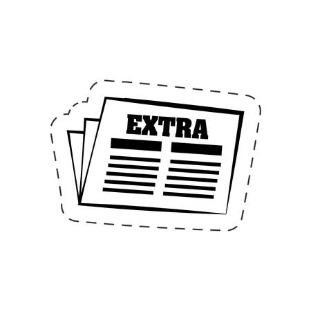 newspaper news extra cutted line vector illustrationのイラスト素材