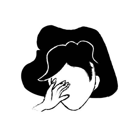 Avatar female person head vector illustration eps 10.のイラスト素材